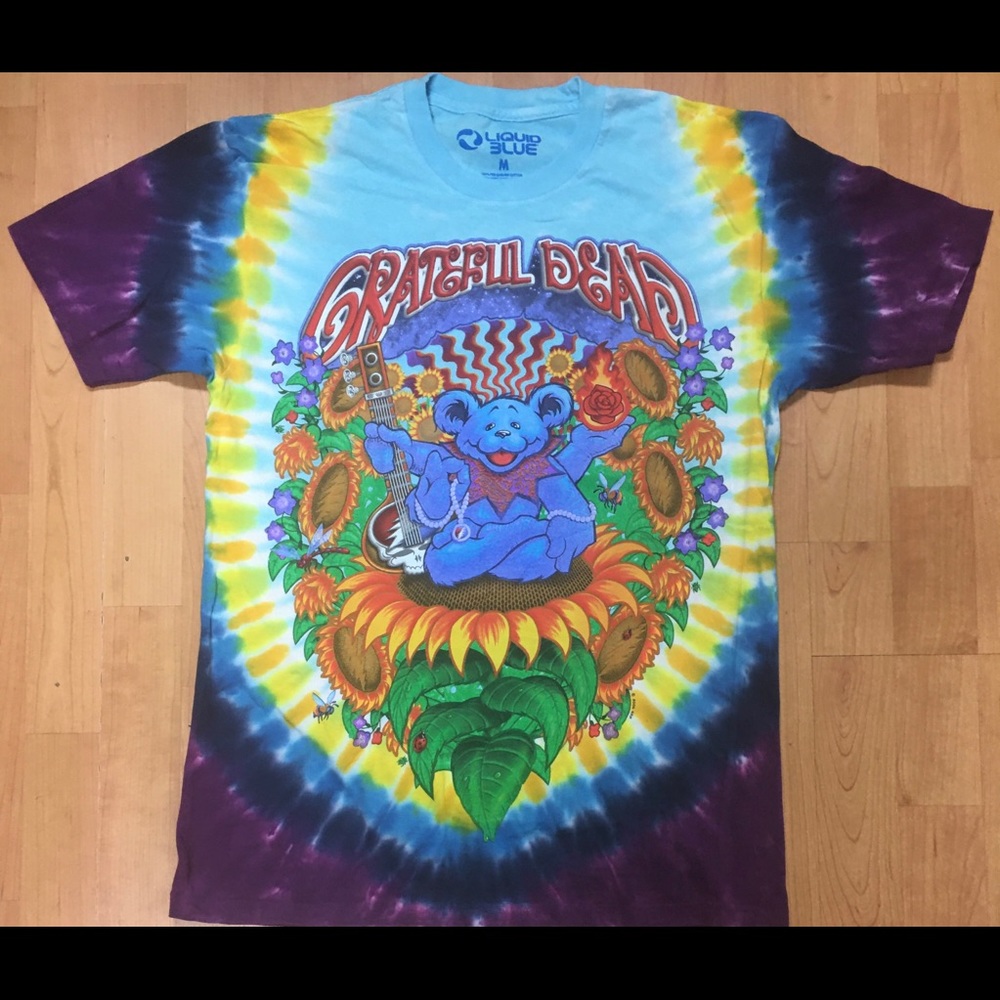 Grateful Dead Guru Bear Inspiration Men’s Tie Dye Shirt